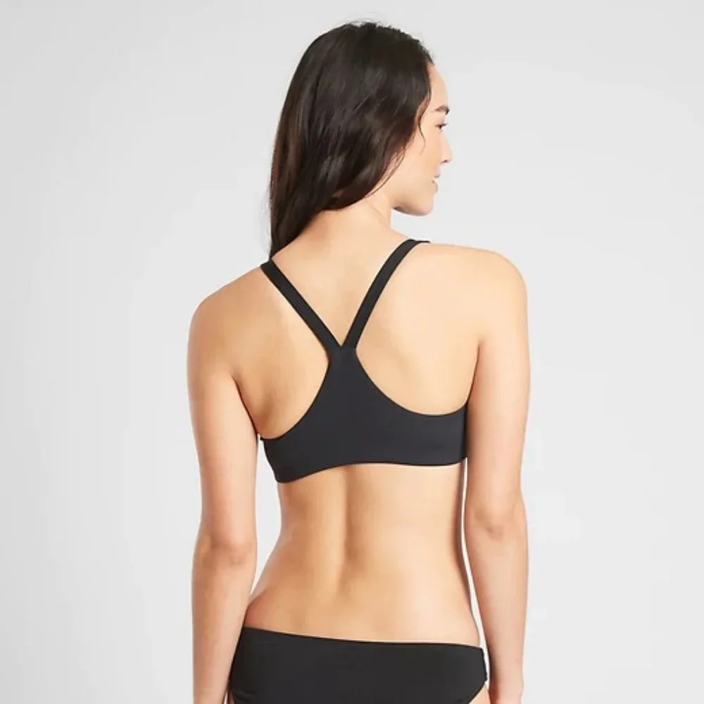 Athleta High Neck Bikini Top size M Blue